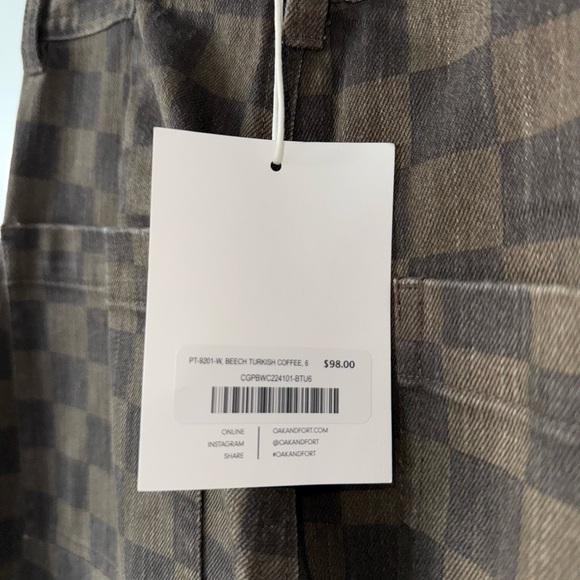 OAK AND FORT straight leg checkered jeans size 6 - Picture 3 of 3